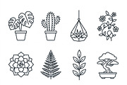 Bundles Set Flower Market Icons, an Outline Icon by adenpinkstore (Thumbnail 11 of 12)