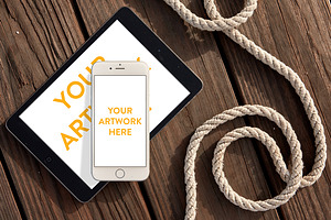 Nautical iPhone & iPad Mockup PSD