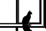 cat sitting by window silhouette, an Illustration by Amazin_art (Thumbnail 15 of 25)