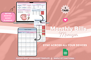 Monthly Bills Manager Spreadsheet, a Stationery Template by bellaROSEworkshop (Thumbnail 4 of 6)
