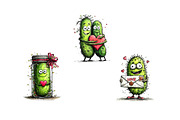 Whimsical Pickle Valentine's Clipart, an Illustration by Dream Creation (Thumbnail 7 of 7)