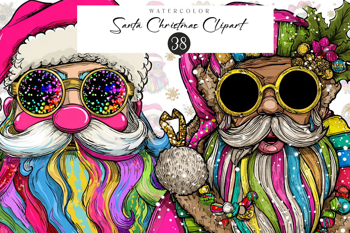 Santa Christmas clipart, an Illustration by CreationArt (Photo 1 of 4)