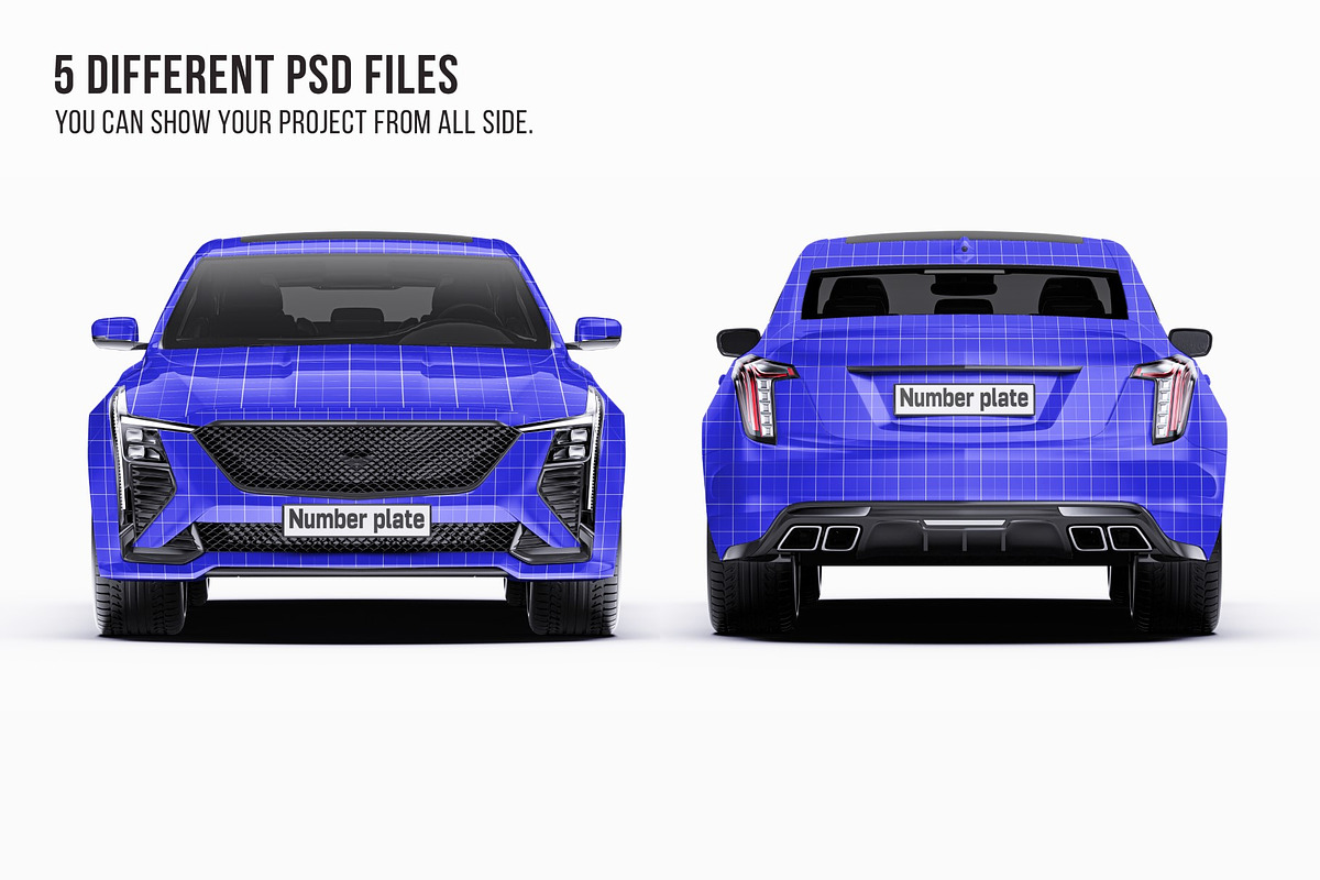 2025 Luxury Sport Sedan Set, an Advertising Mockup by Halal Graphic Studio (Photo 8 of 12)