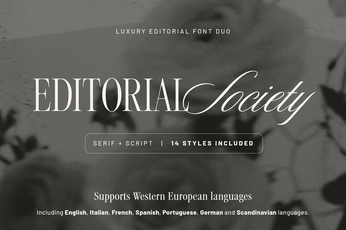Editorial Society - Luxury Font Duo, a Script Font by Davide Bassu (Photo 26 of 34)