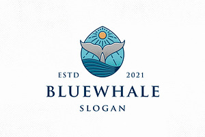 Blue Whale Colorful Logo Template