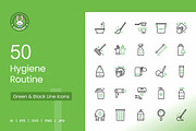 Hygiene Routine Green & Black Icons, an Icon by IconBunny (Thumbnail 1 of 2)