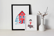 Watercolor Christmas City Clipart, a Texture Illustration by YuliyaArtGarden (Thumbnail 4 of 12)