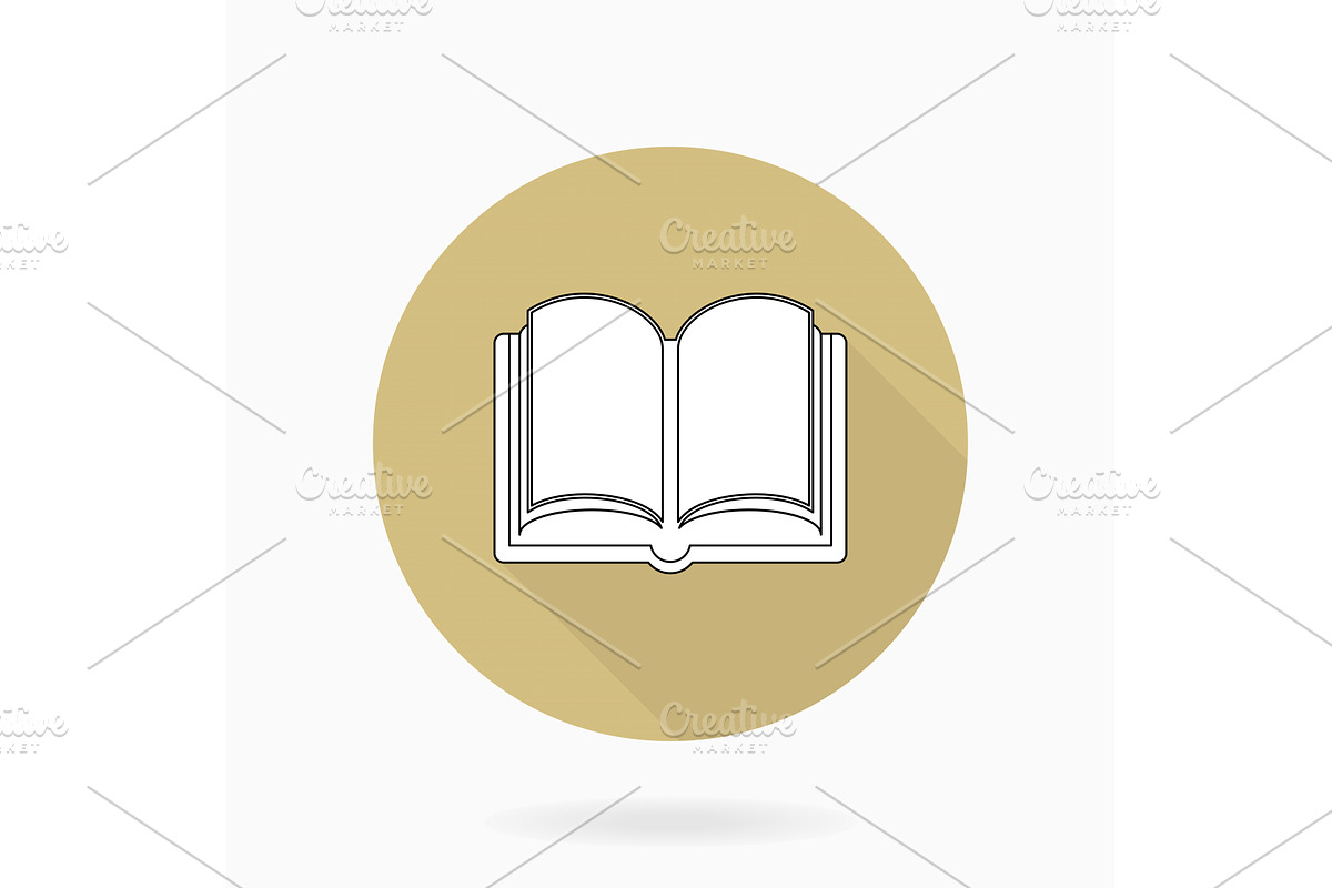 Fine Flat Icon With Book, an Icon by FineArtStudio (Photo 1 of 3)