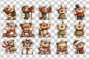Whimsical Christmas Bears Clipart, a Seasonal Illustration by Nicolle's Colorful Art (Thumbnail 3 of 6)