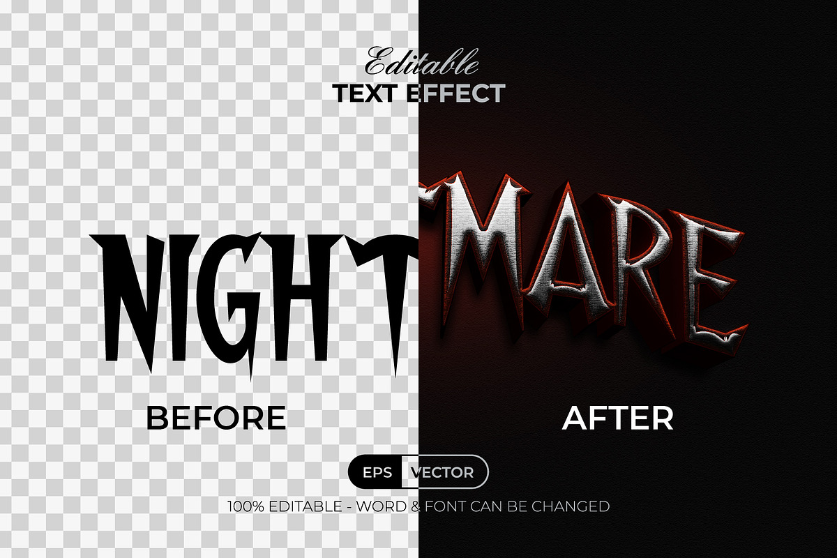 Nightmare Text Effect Style, a Layer Style Add-On by Mockmenot (Photo 2 of 2)