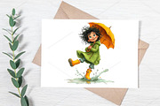 Whimsical Little Girl Spring Clipart, an Illustration by Canvas Craft (Thumbnail 7 of 7)