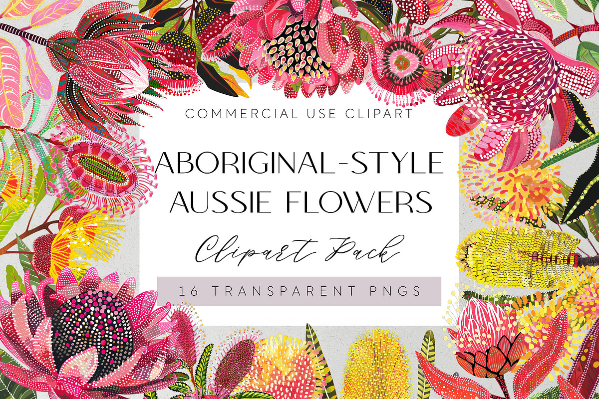 Aboriginal Style Flower Clipart PNG, a Decorative Illustration by Pawcasso's Portraits (Photo 1 of 9)