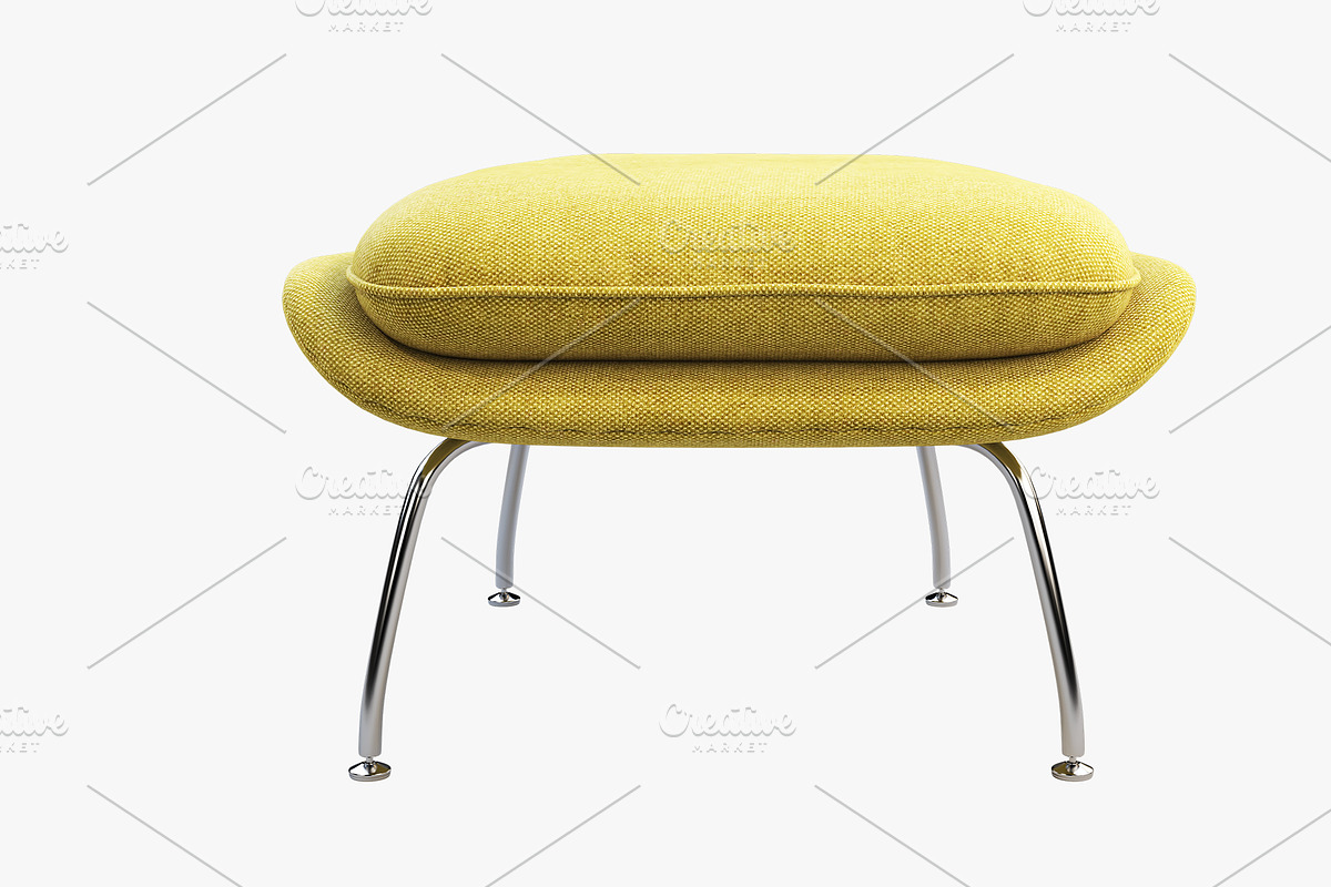 Womb Chair and Ottoman 3d model, a Furniture 3D Model by 3dmitruk (Photo 11 of 15)