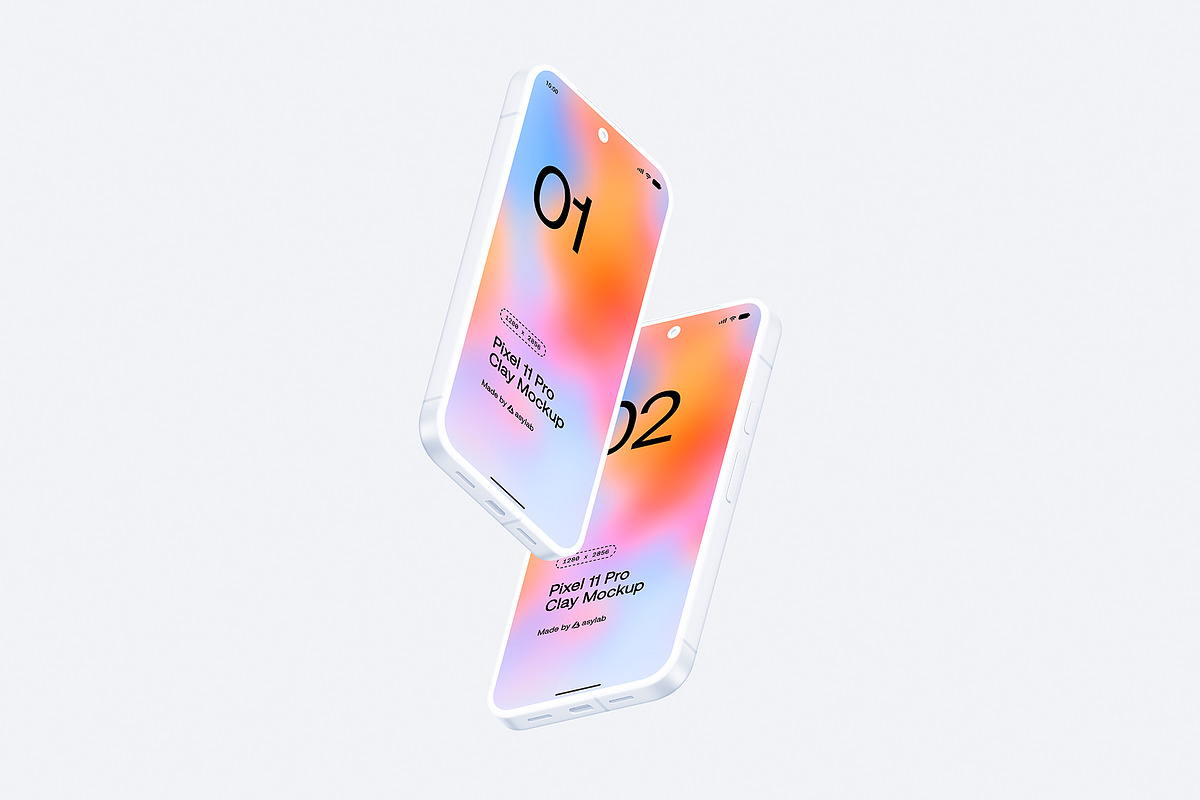 Google Pixel 11 Pro Clay Mockups, an Android Mockup by Asylab (Photo 39 of 62)