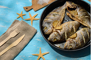 Freshly prepared dorado fish, a Food & Drink Photo by darksoul72