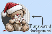 Whimsical Christmas Bear Clipart PNG, a Seasonal Illustration by Canvas Craft (Thumbnail 2 of 10)
