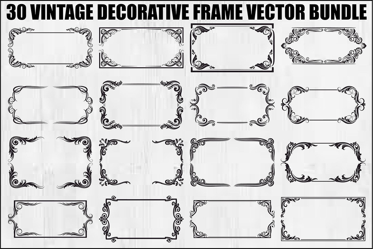 Vintage Decorative Frame Bundle, a Decorative Illustration by musafir_fashion (Photo 1 of 31)
