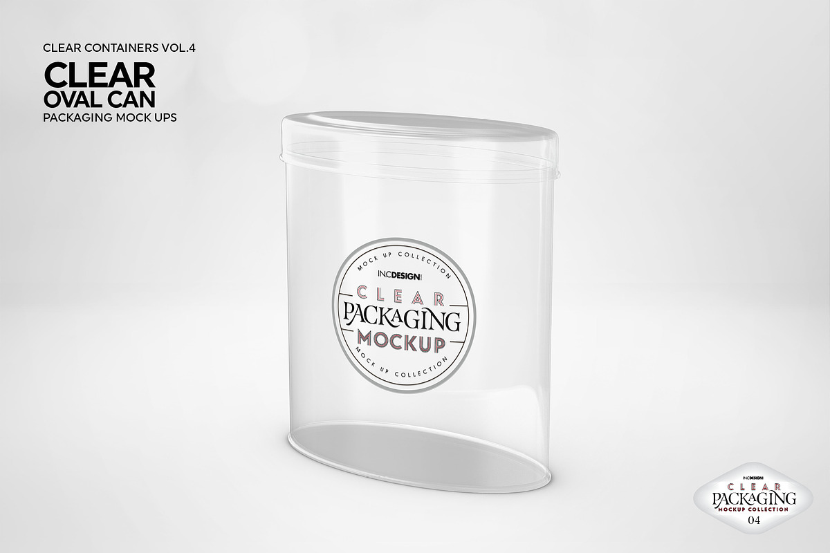 Clear Oval Can Packaging Mockup, a Cups & Container Mockup by INCDesign (Photo 2 of 8)
