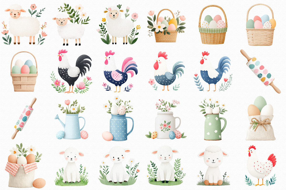 Farmhouse Easter Clipart, an Illustration by Libby Wishes (Photo 6 of 7)
