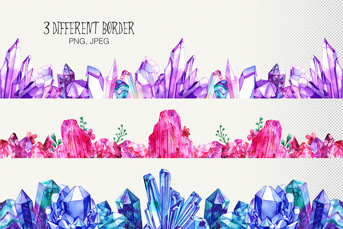 Watercolor Crystals Collection, an Illustration by Olga Alexeenko (Photo 5 of 7)
