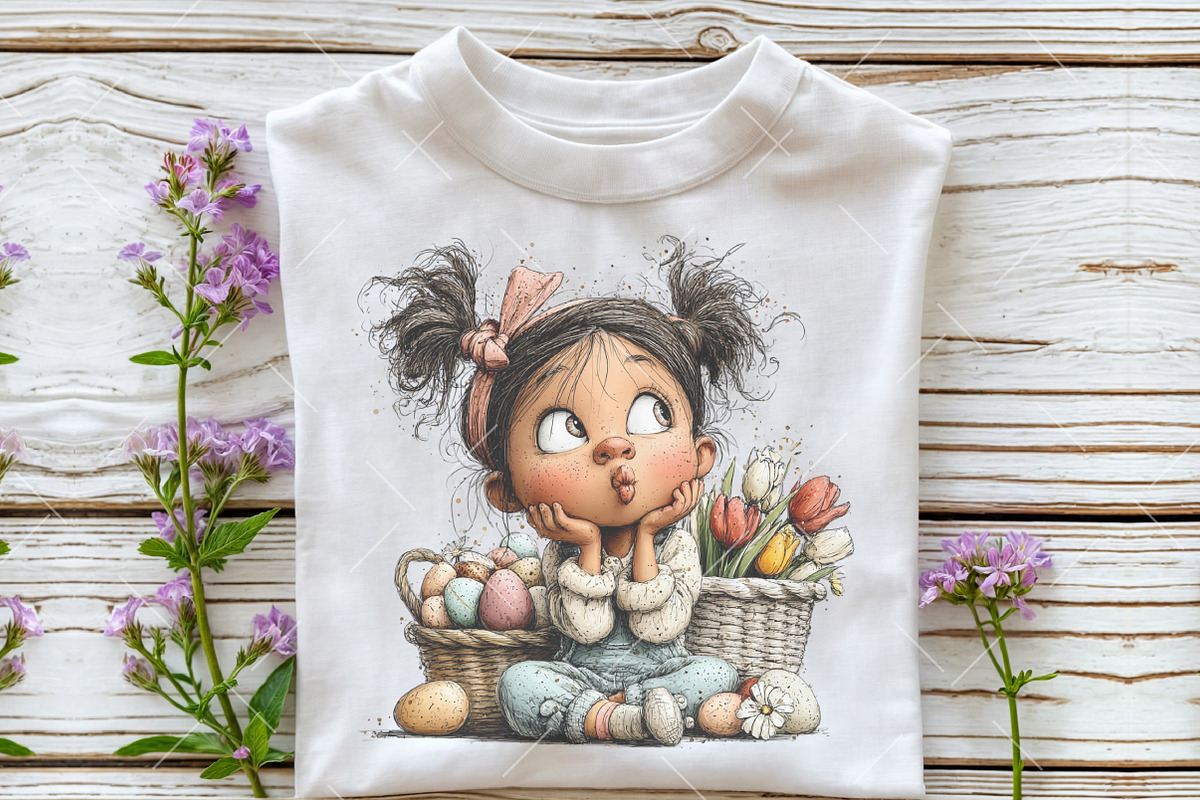 Whimsical Easter Kids Clipart, an Illustration by OK Design (Photo 4 of 6)