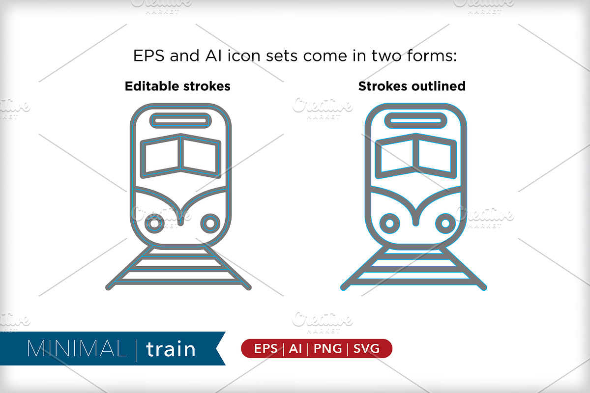 Minimal train icons, an Outline Icon by Picture Window (Photo 3 of 5)