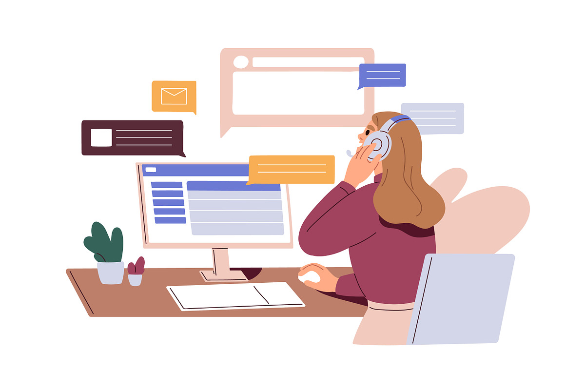 Business people during work call set, a Work Illustration by Good Studio (Photo 5 of 7)