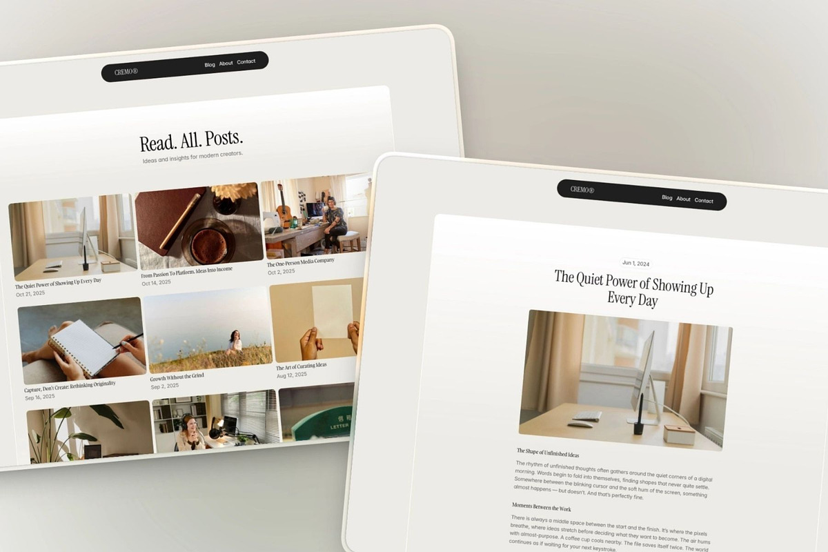 Cremo - Blogging Framer Template, a Websites & App Template by PixaSquare (Photo 3 of 3)