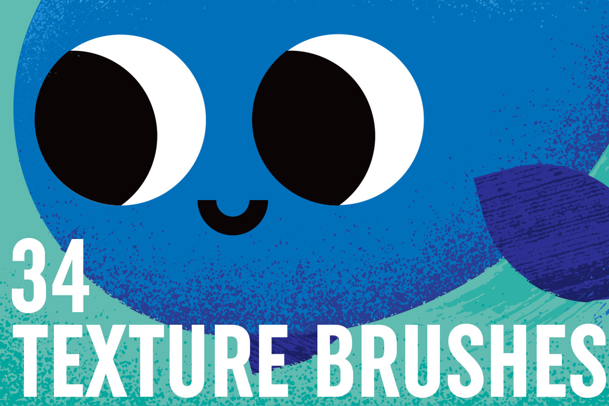 34 Texture Brushes Vector, a Brush Add-On by Skylars Art Supplies (Photo 1 of 8)