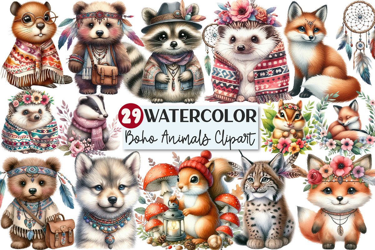 Sweet Boho Woodland Creatures Animal, an Illustration by Rose Art (Photo 1 of 7)