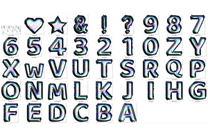 Holographic Foil Balloon Alphabet