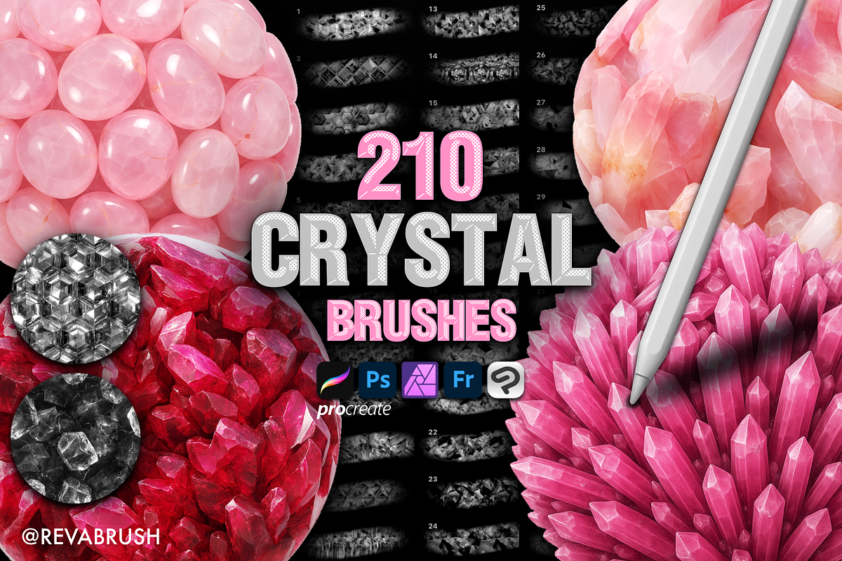 Procreate Crystal texture brushes, a Brush Add-On by Revabrush (Photo 1 of 7)