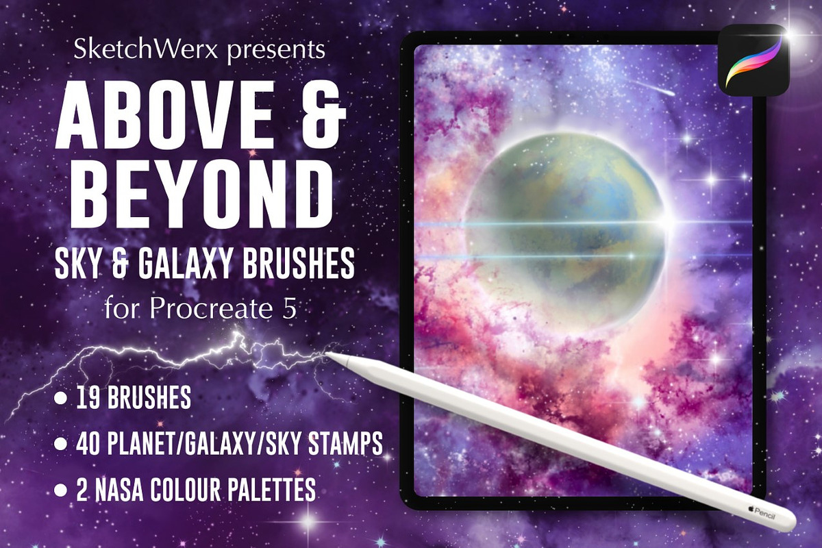 Above & Beyond - Sky & Galaxy, a Brush Add-On by SketchWerx (Photo 1 of 14)
