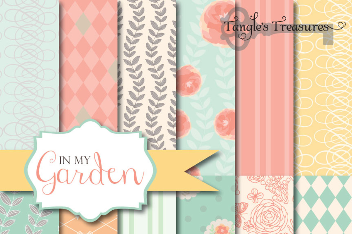 In My Garden, Floral Digital Paper