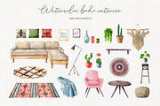 Watercolor boho interior, an Illustration by Natalia Fedorova (Thumbnail 5 of 8)