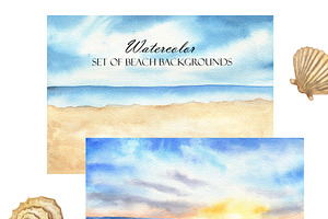 Watercolor Summer Travel Clipart