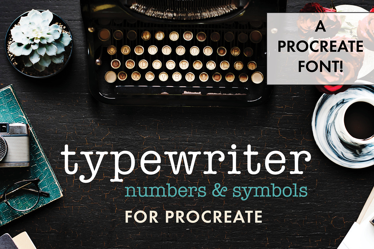 Procreate Typewriter Font numbers, a Brush Add-On by Nancy Ingersoll (Photo 2 of 5)