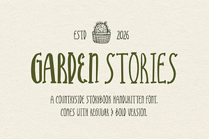 Garden Stories Cozy Storybook Font