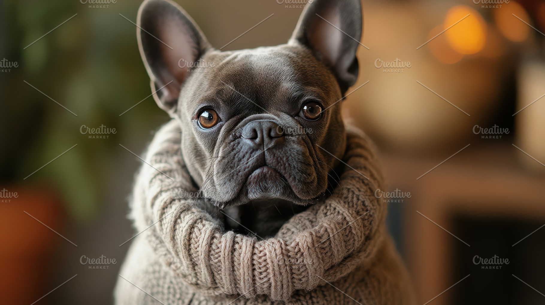 Portrait of a dog in a sweater, its, an Animal Photo by Pixeness Studio