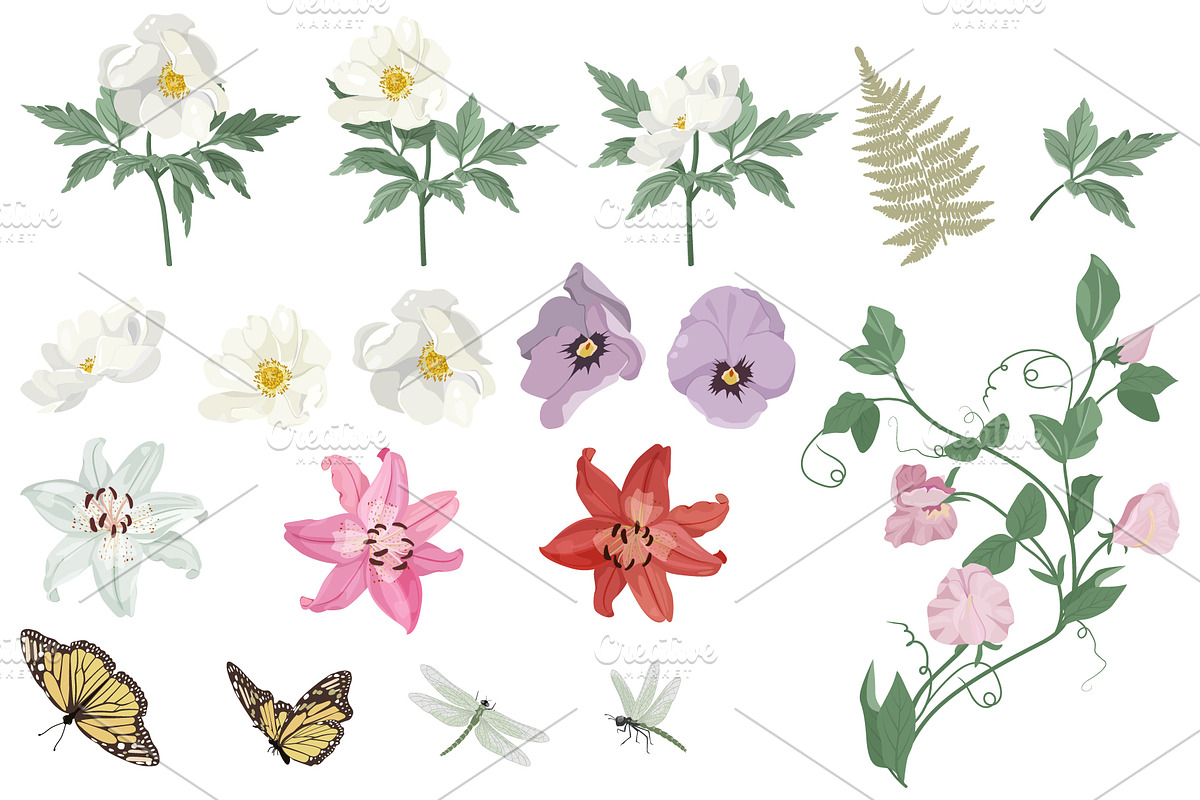 A collection of floral patterns, a Pattern Graphic by artdemidova (Photo 5 of 9)