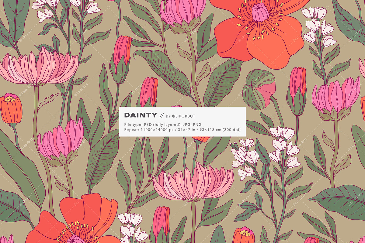 Dainty Botanical Pattern and Prints, a Pattern Graphic by likorbut (Photo 9 of 10)