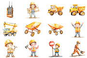 Construction Watercolor Clipart, an Illustration by CitraGraphics (Thumbnail 2 of 5)