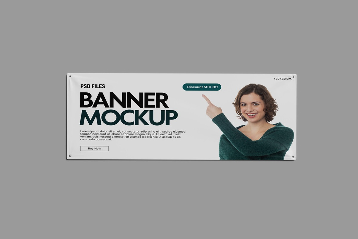 Realistic Banner Mockup, an Advertising Mockup by GraphicWindow (Photo 2 of 6)