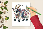 Watercolor Mardi Gras Goat Clipart, an Illustration by DreamCafeArt (Thumbnail 4 of 6)