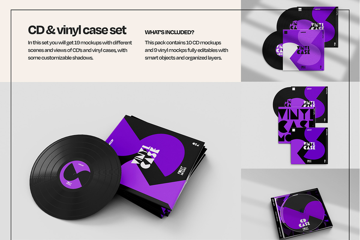 CD & Vinyl Case Mockup Set, a Merchandise Mockup by Mego-studio (Photo 9 of 12)