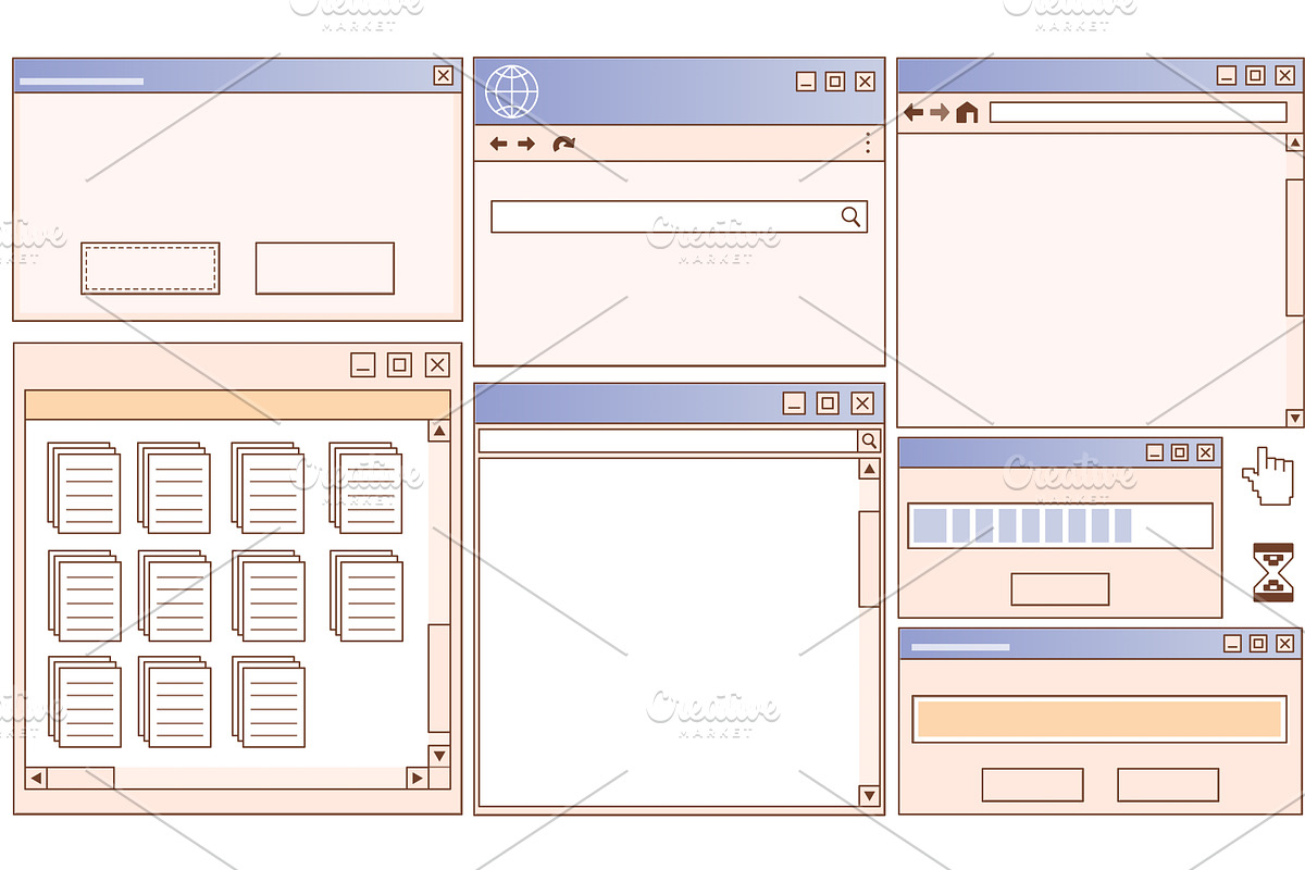Retro style user interface mockup, a Technology Illustration by art PVP - market
