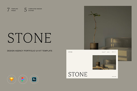 Stone | Portfolio UI KIT Template, a Landing Page Template by Skolastika Phoebe