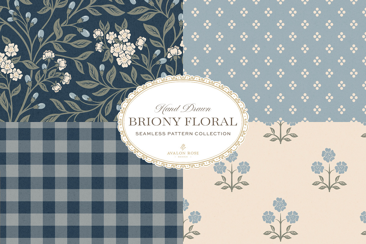 Farmhouse Navy Floral Patterns, a Pattern Graphic by Eclectic Anthology (Photo 1 of 12)