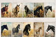 HORSE IN MEADOW JUNK JOURNAL PAGES, an Animal Illustration by Daring Digies (Thumbnail 3 of 6)