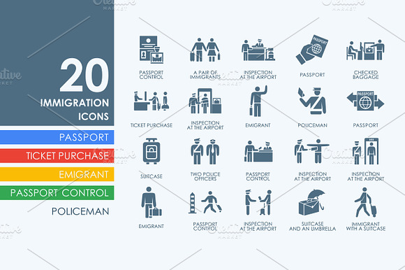 20 Immigration Icons